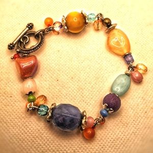 Handmade multi colored bead bracelet